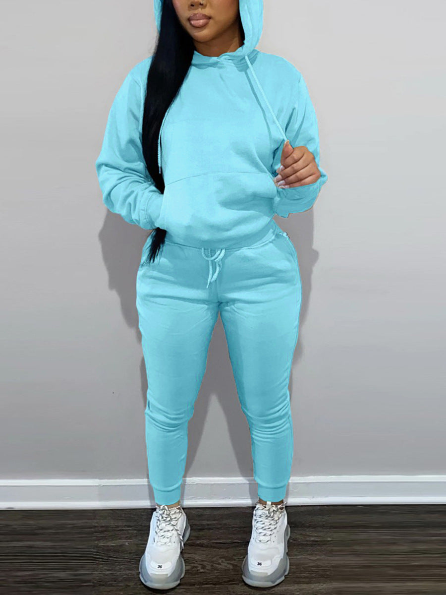 Fleece Hoodie Jacket Two-Piece Set